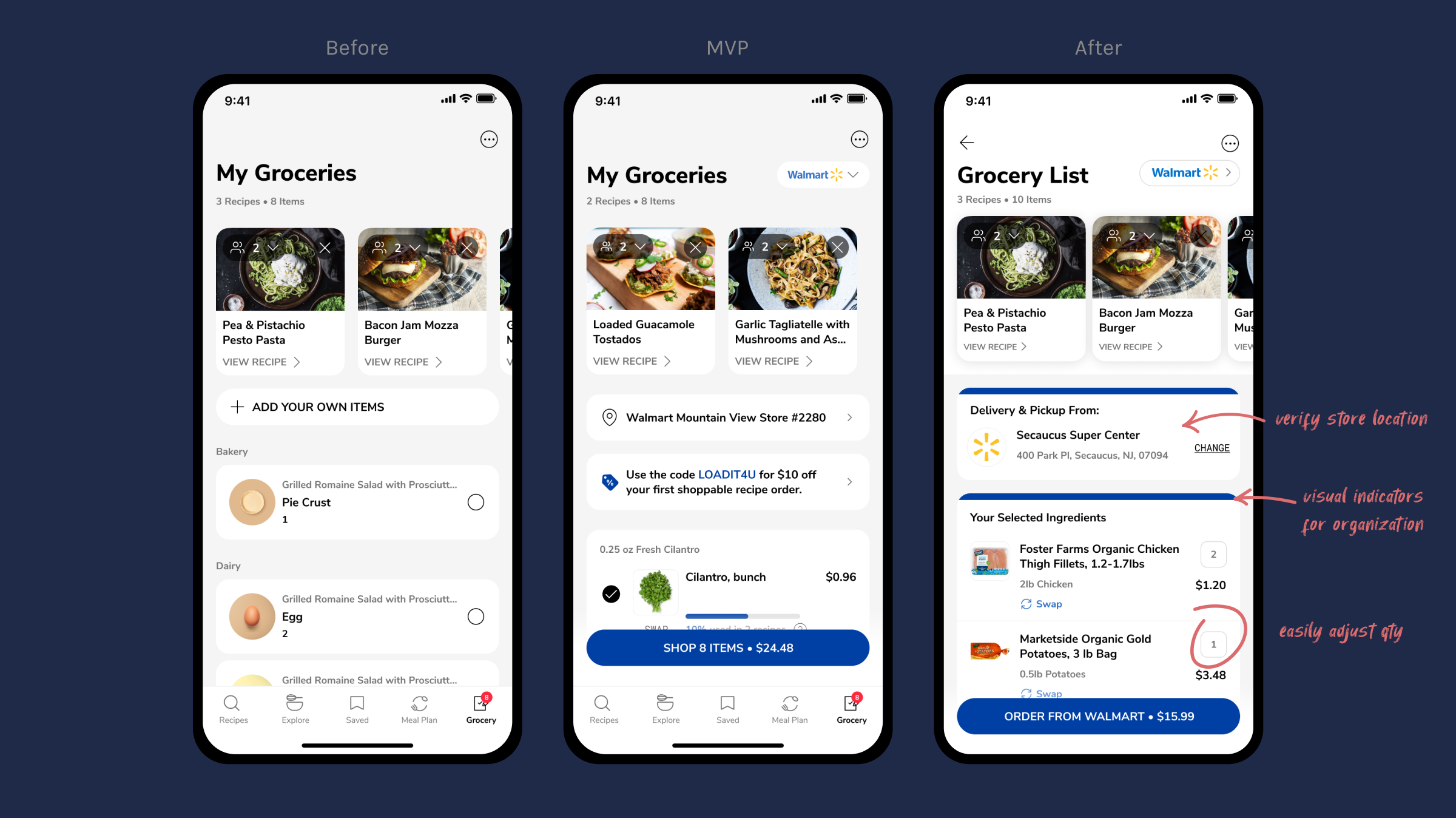 Before and After Grocery Page