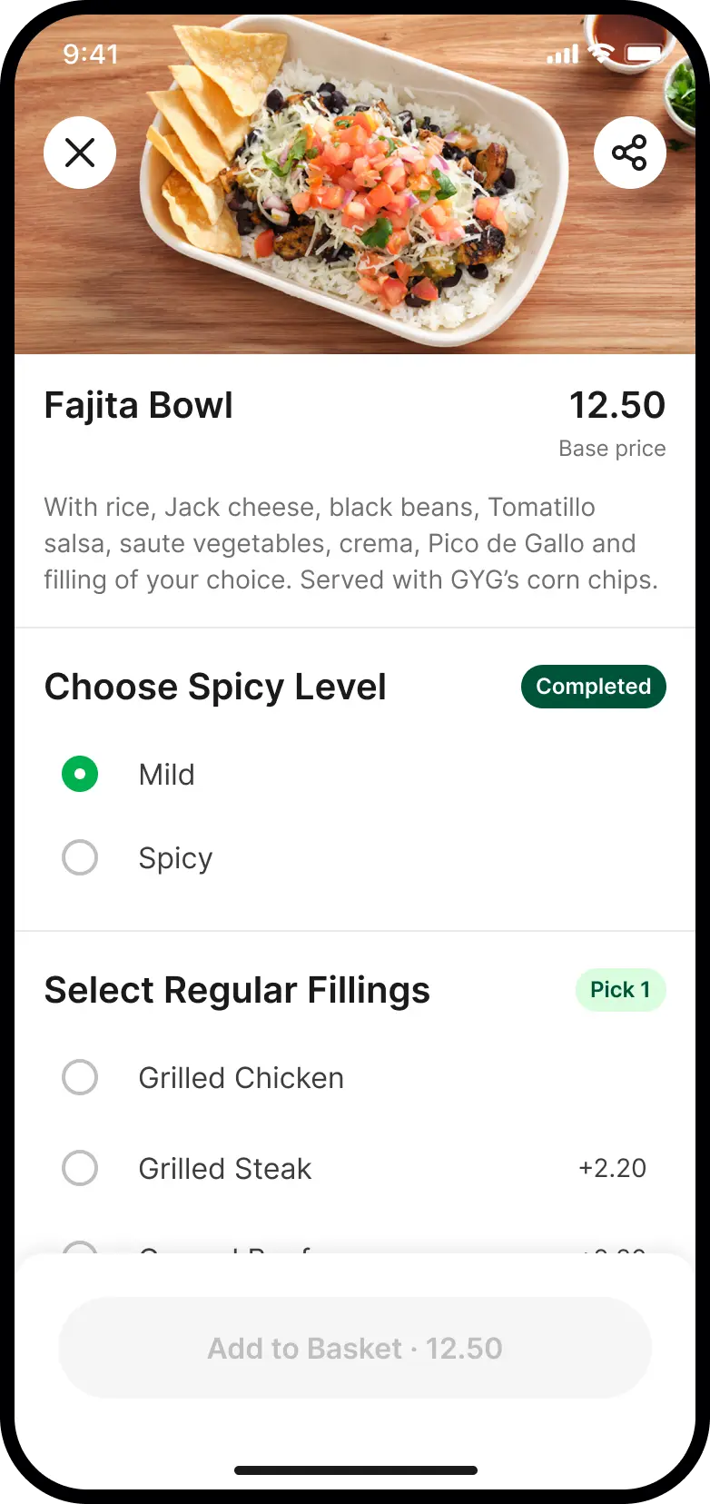 GrabFood Item Modifiers