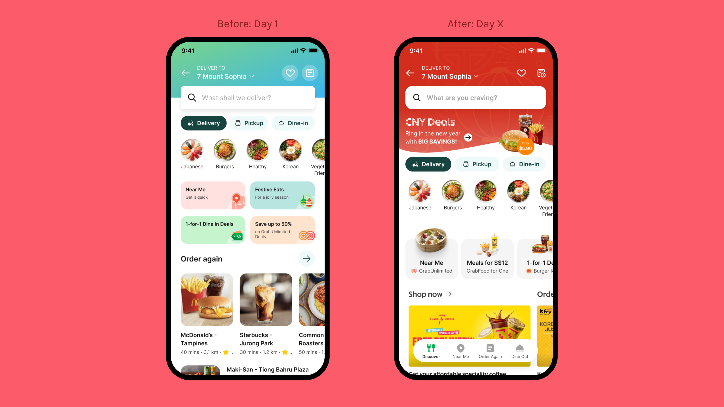 Grab Before and After – food home day x