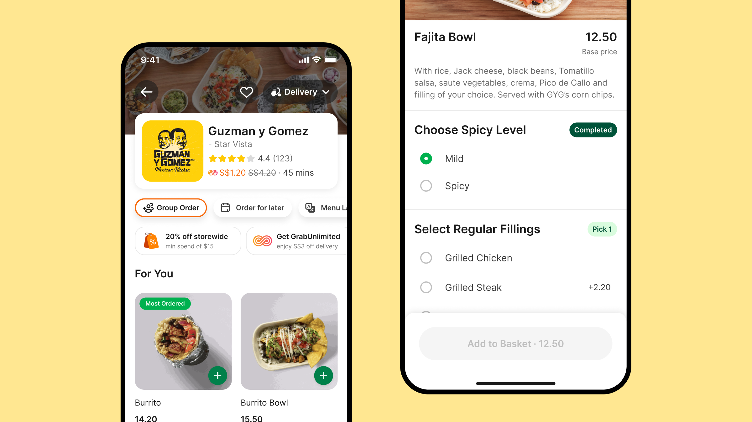 GrabFood Menu